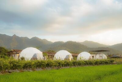 Borobudur Luxury Glamping Serene Garden Mountain View